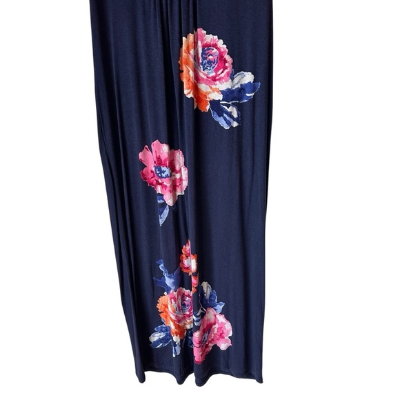 Joules Floral Sleeveless Lia Navy Cotton Maxi Dress, 8 - Picture 5 of 9